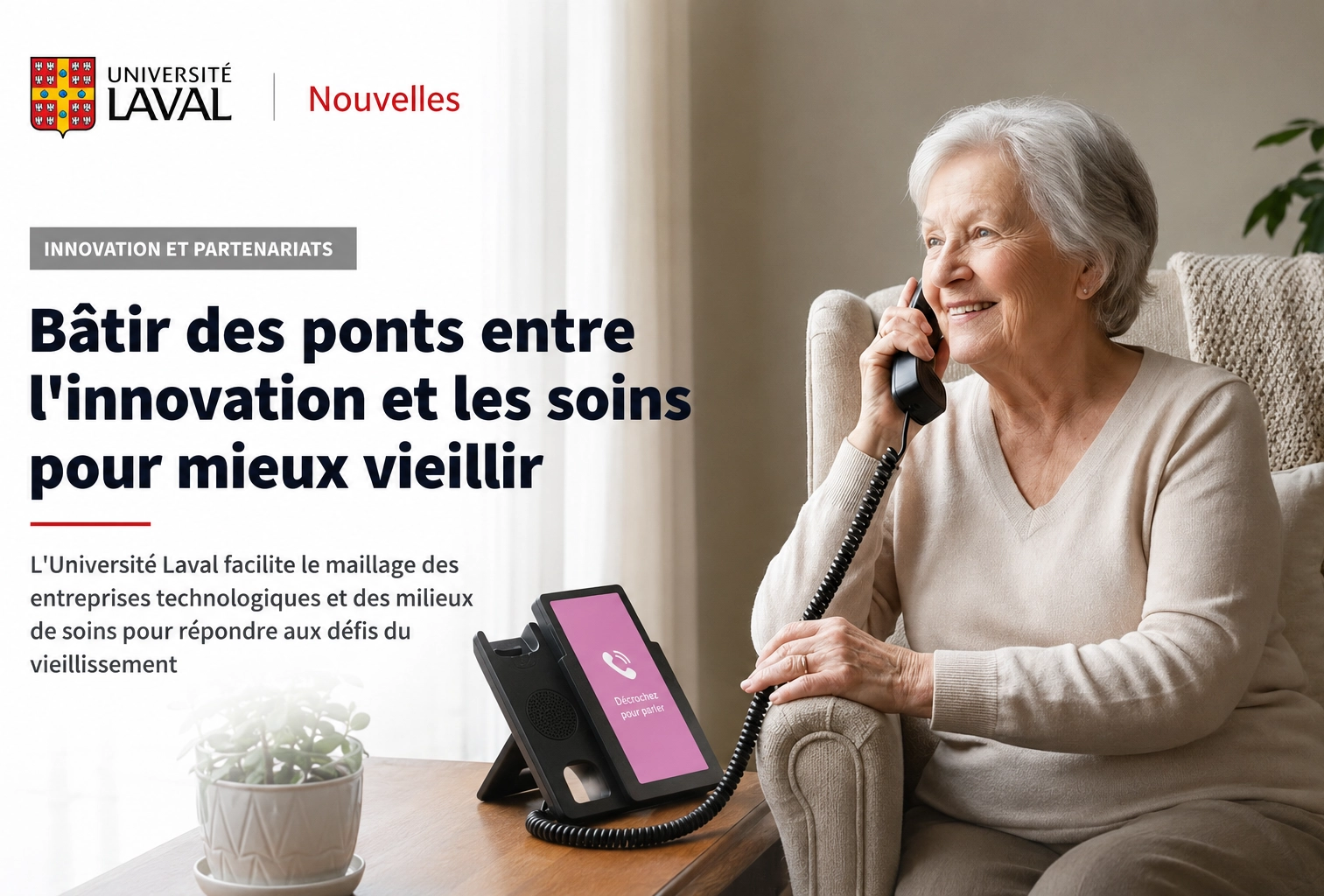 Screenshot of the article published by Université Laval about our study.