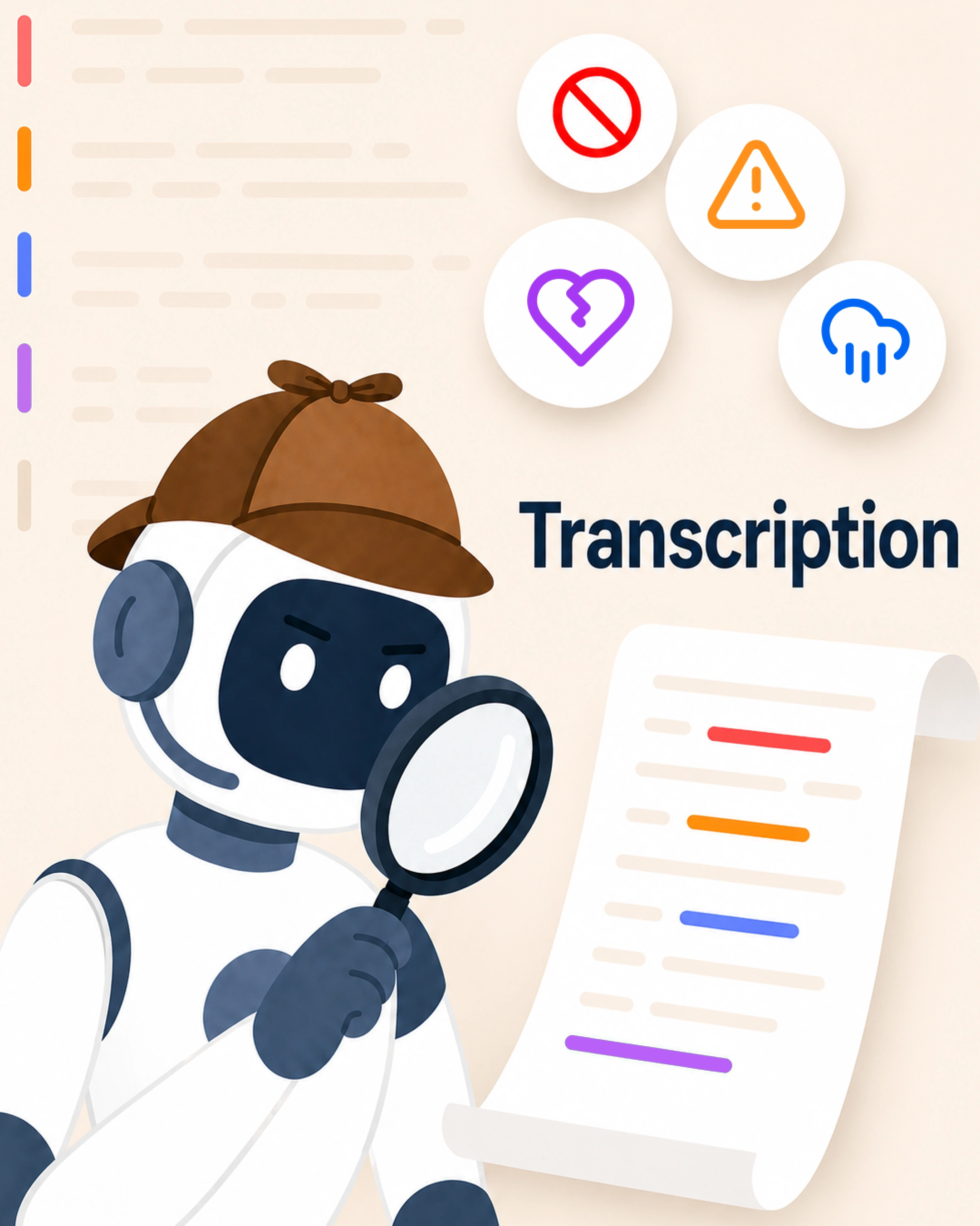 Amical conversation transcription and automated analysis interface