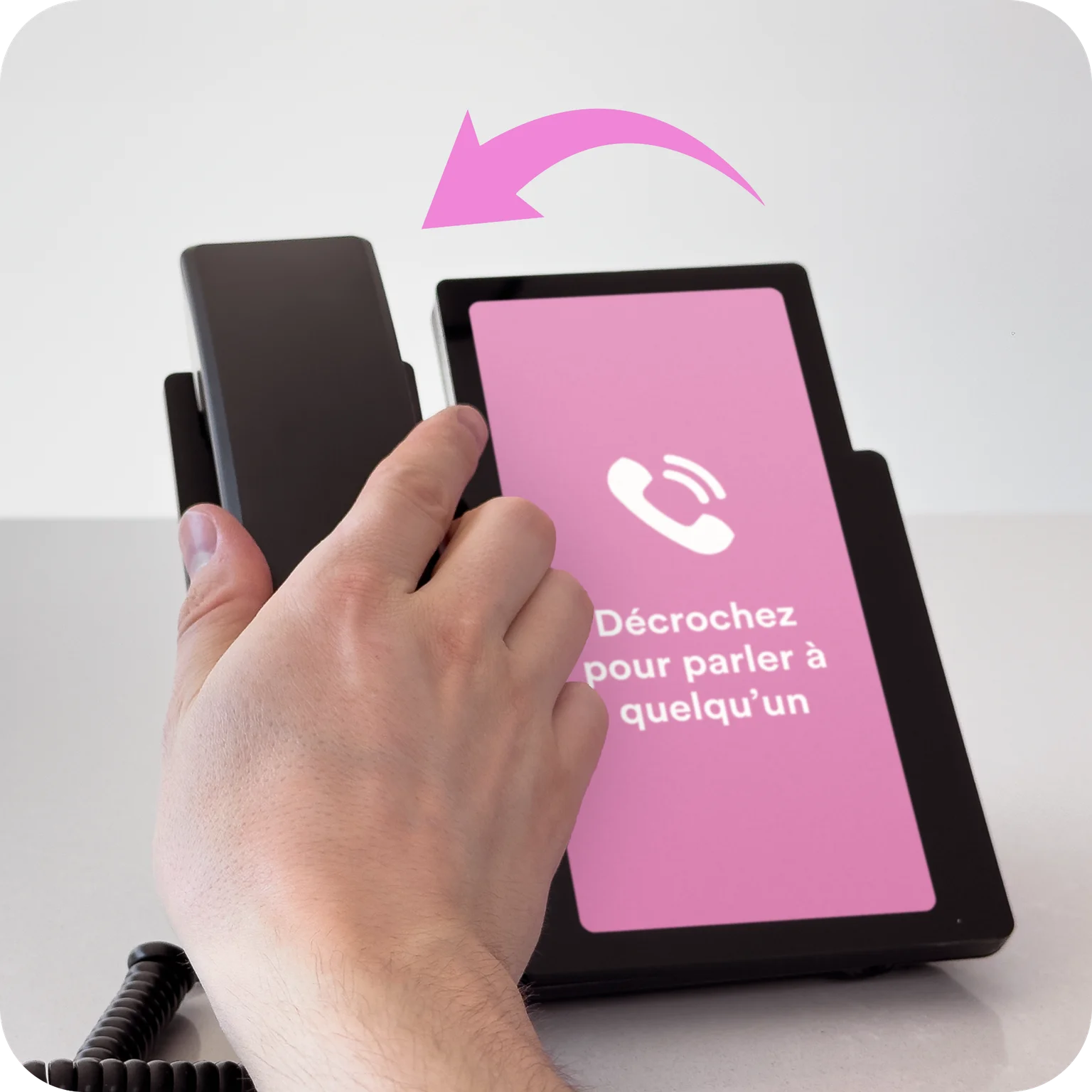 Hang up the handset to end the conversation